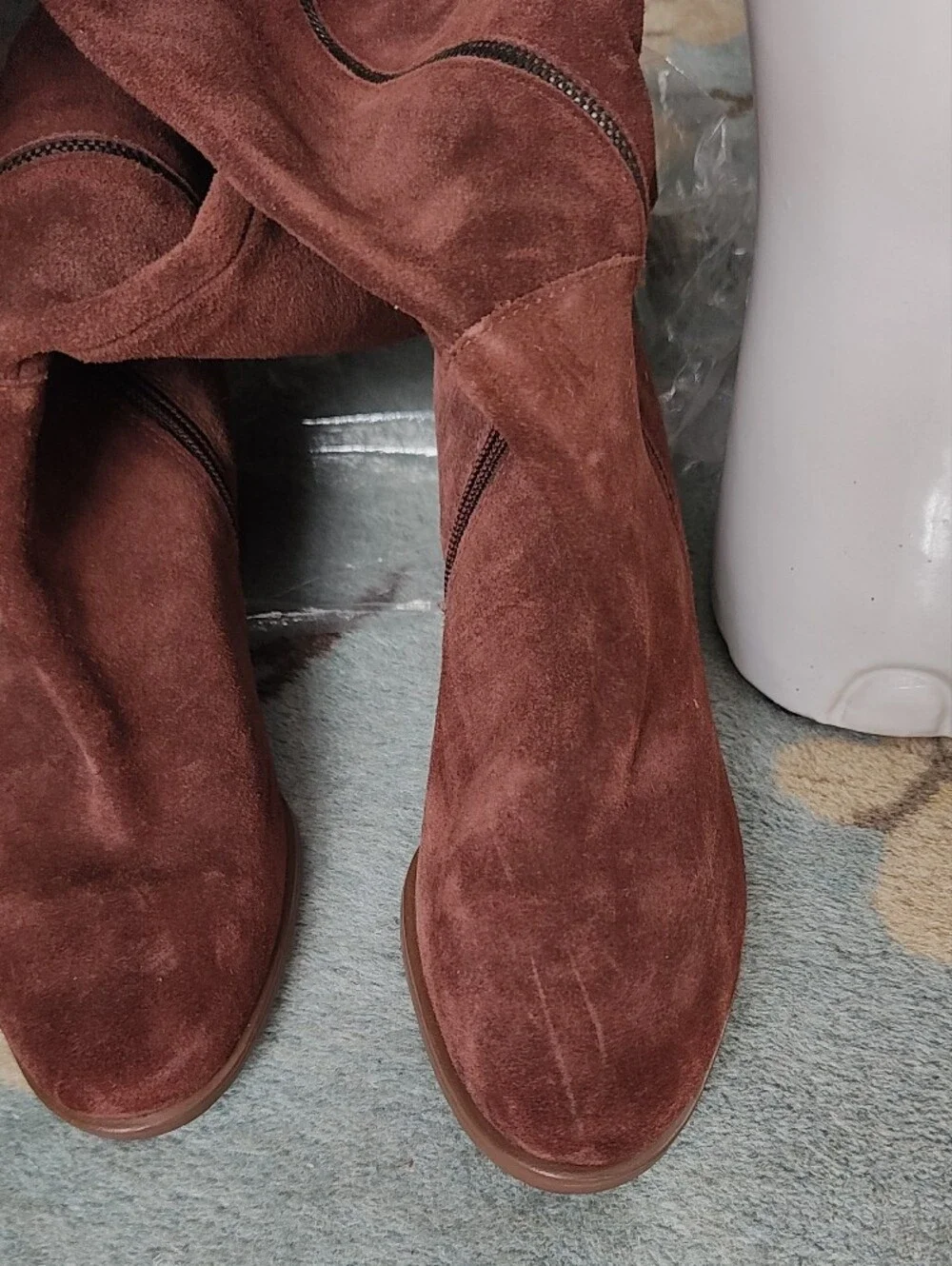 Brown Suede Knee-High Women’s Boots